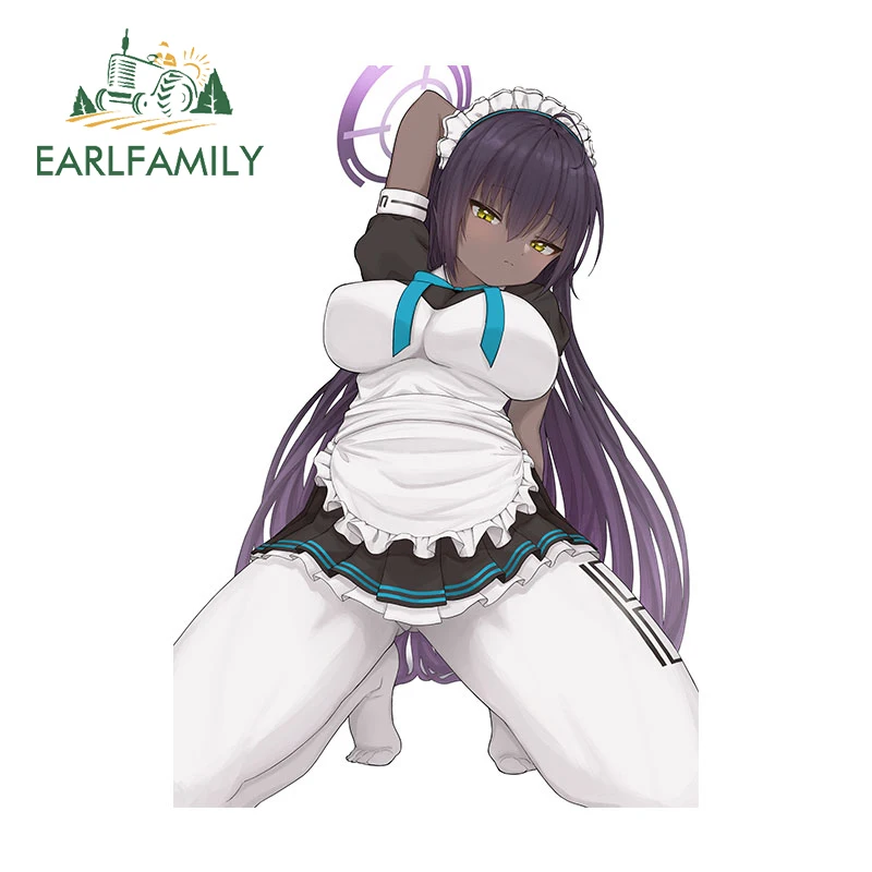 

EARLFAMILY, 13 см x 9,2 см, наклейка для автомобиля, солнцезащитная, с защитой от царапин, милая наклейка, шлем, багажник, украшение для скейтборда
