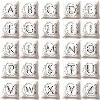 26 letters pattern printed pillow case sofa room decoration cushion cover car bedroom velvet throw silk pillowcase