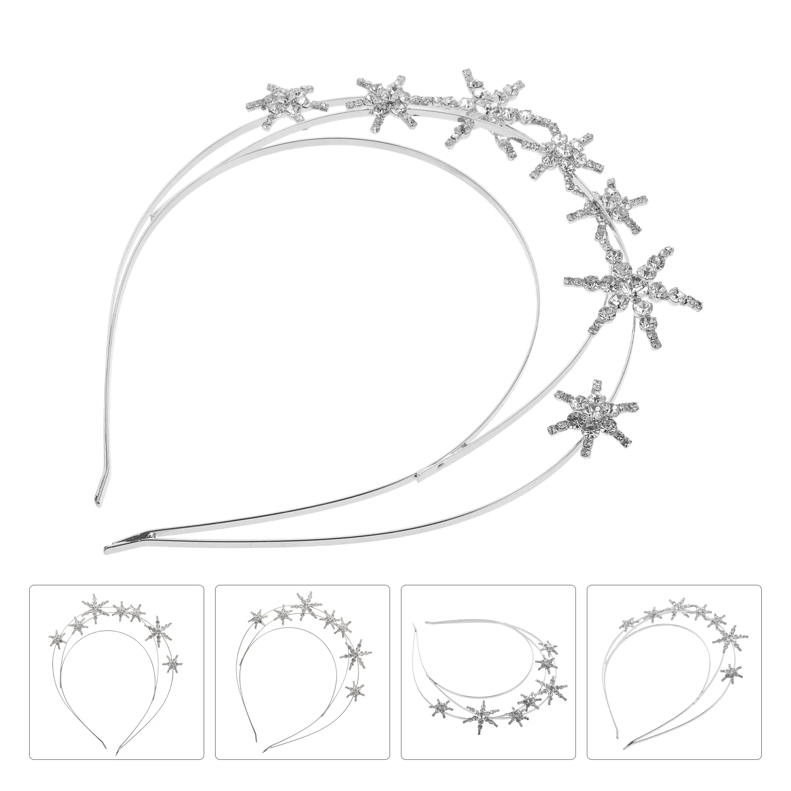 

Star Headband Rhinestone Headpiece Wedding Tiara Hair Crystal Bridal Women Bride Headdress Party Hairband Elegant Decor