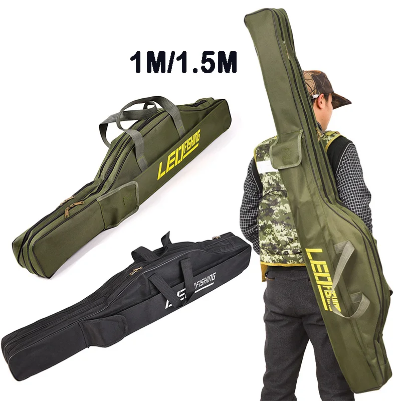 Waterproof Big Belly Fishing Rod Bag 1M/1.5M Gear Storage Large Capacity For Accessories