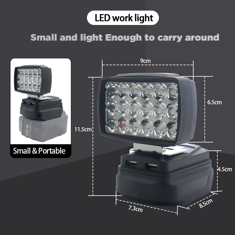 Фонарь рабочего освещения для кемпинга фонарик фонарь с USB-зарядкой ручной Makita 18