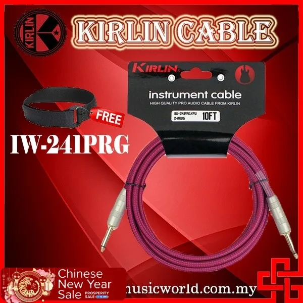 

Kirlin IW-241PRG /PU 3 метра оригинальный золотой тканый инструмент кабель электрическая гитара усилитель клавиатура бас усилитель фиолетовый бара...
