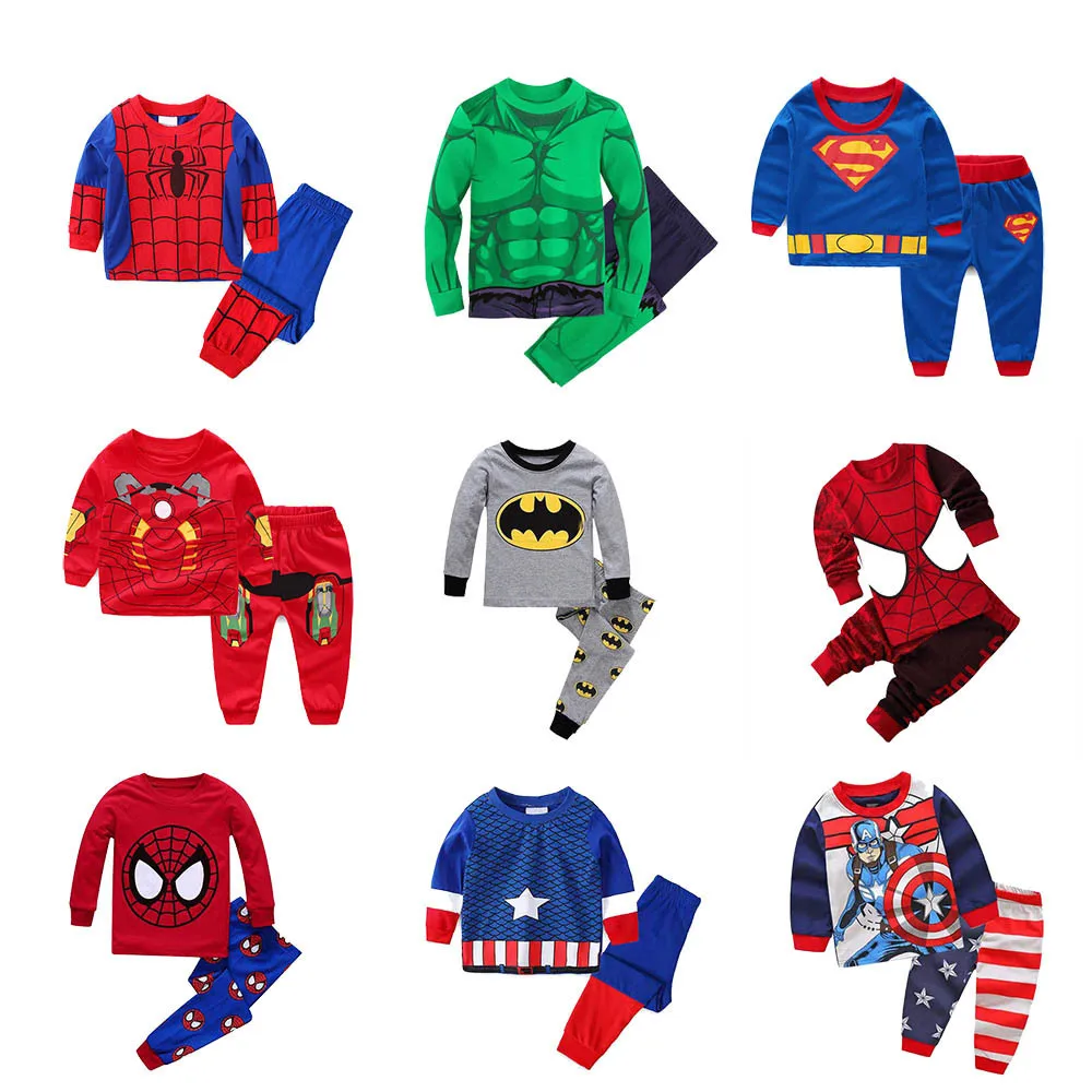 

Disney Children's Spiderman Set Kids Sleepers Cartoon Printing Super Hero Cartoon Long Sleeve Children's Suit Children Clothing