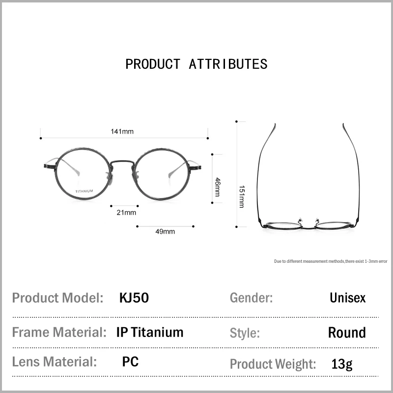 Оправа для очков из чистого титана в ретро-стиле мужчин и женщин круглые очки по