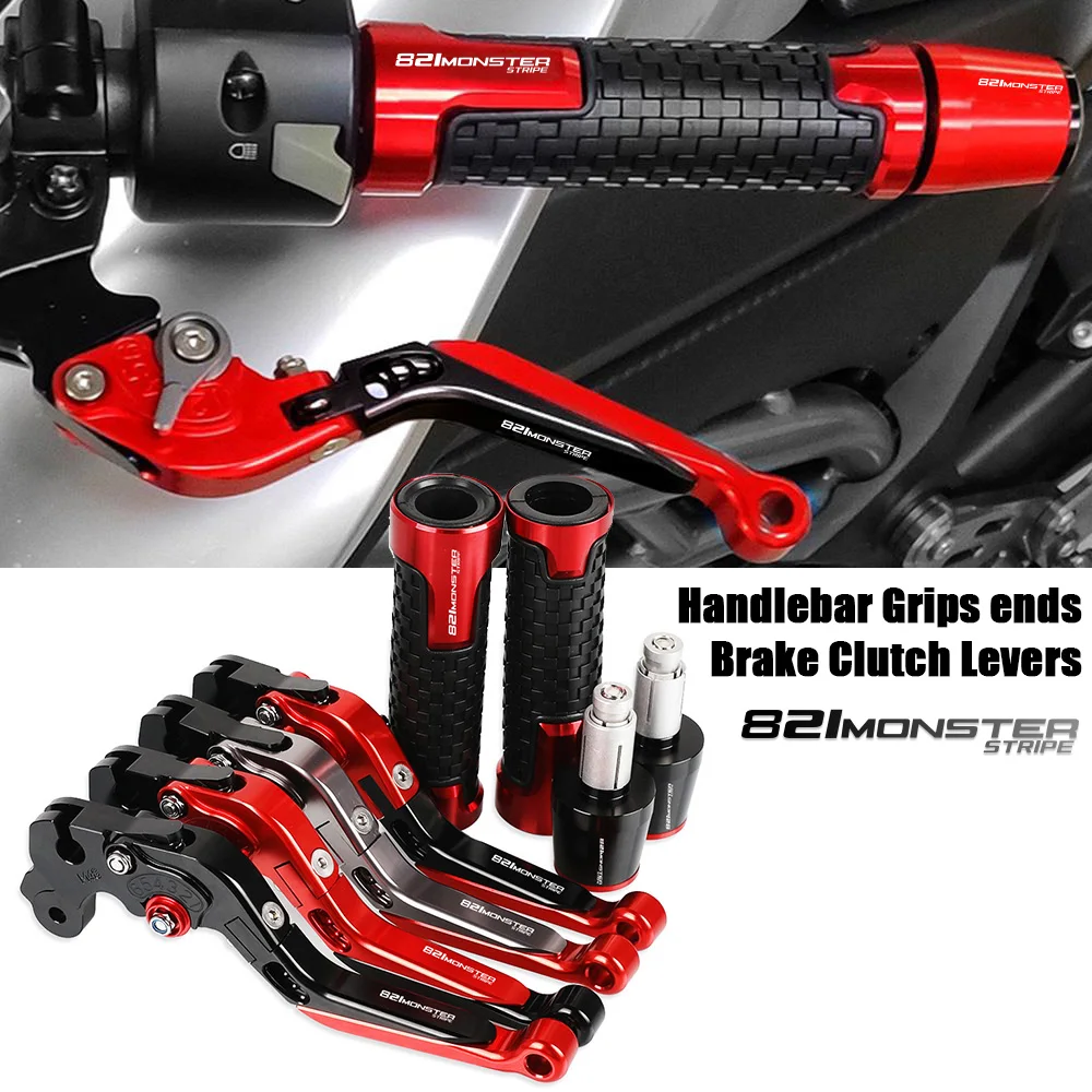 

For DUCATI 821 MONSTER StRipe 2014 2015 2016 2017 Motorcycle Brake Clutch Levers Non-slip Handlebar knobs Handle Hand Grips