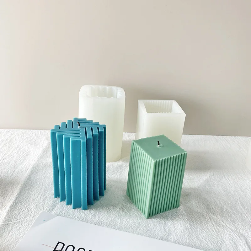 Geometric Gear Pillar Candle Silicone Mold DIY Cylinder Handmade Soap Aromatherapy Fragrant Stone Making Supplies |
