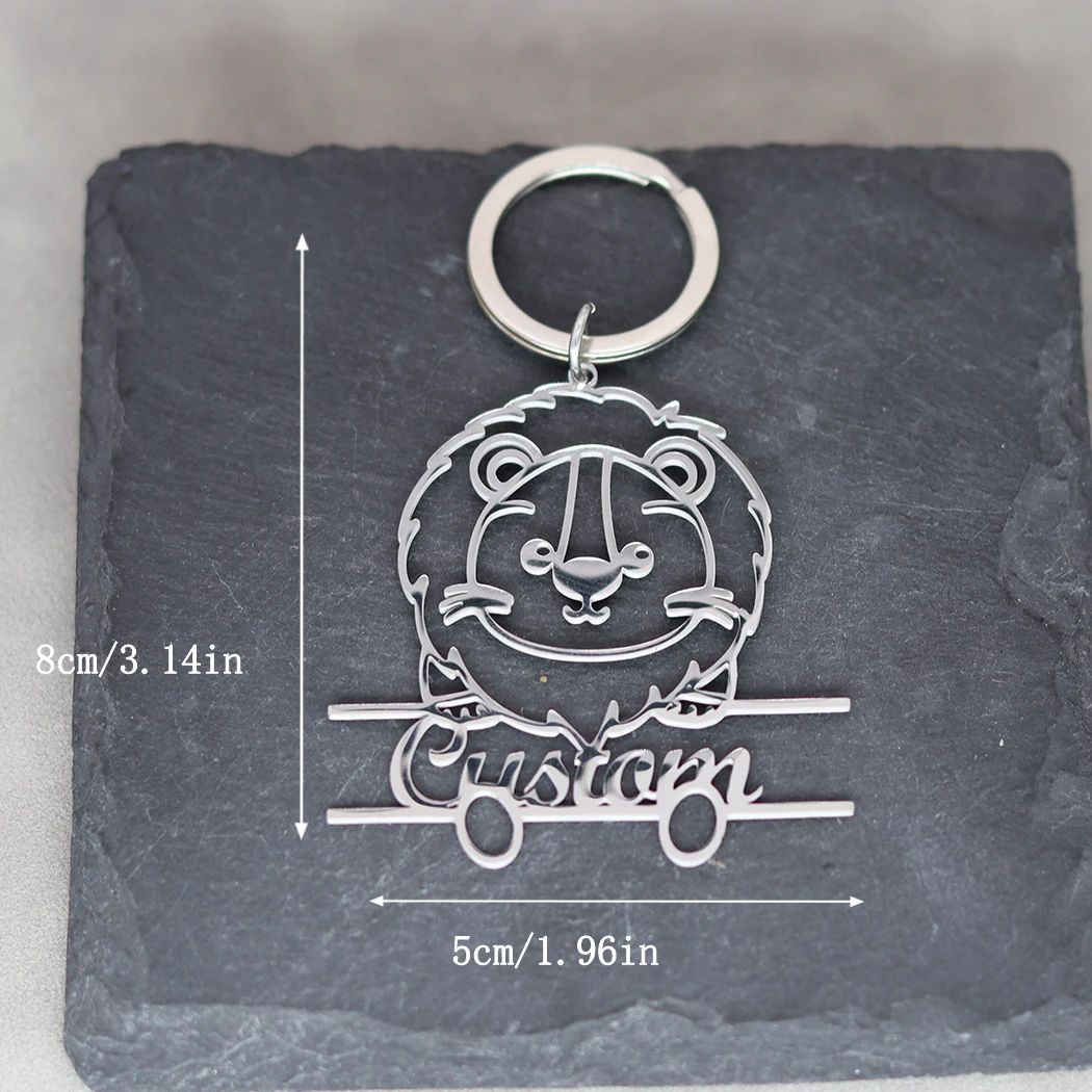Брелок с подвеской в виде льва из нержавеющей стали на заказ для женщин брелок