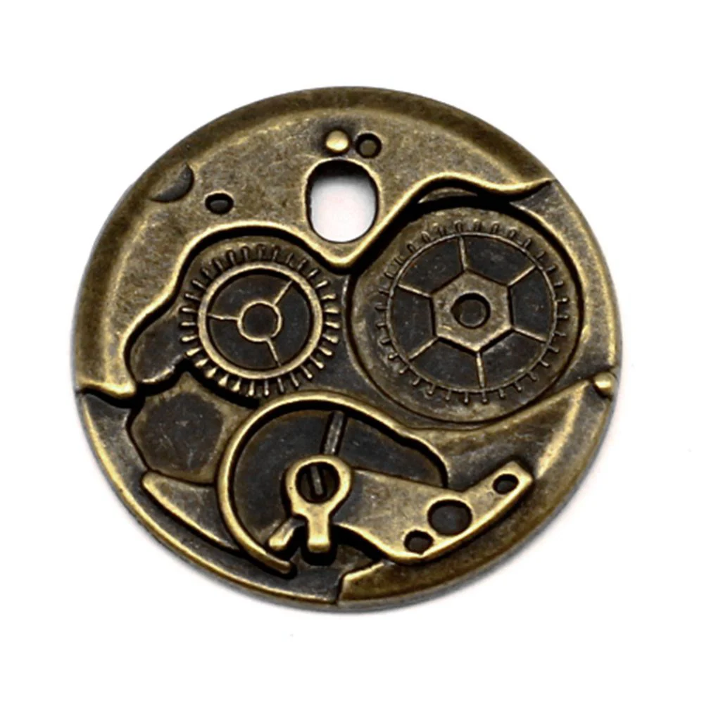 

50pcs Wholesale Jewelry Lots Round Gears Charms Pendant Supplies For Jewelry Materials 25x25mm