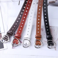 summer jeans casualsexy belts for women white elastic belt womens leather pu love pattern hollowed out fashion clothes