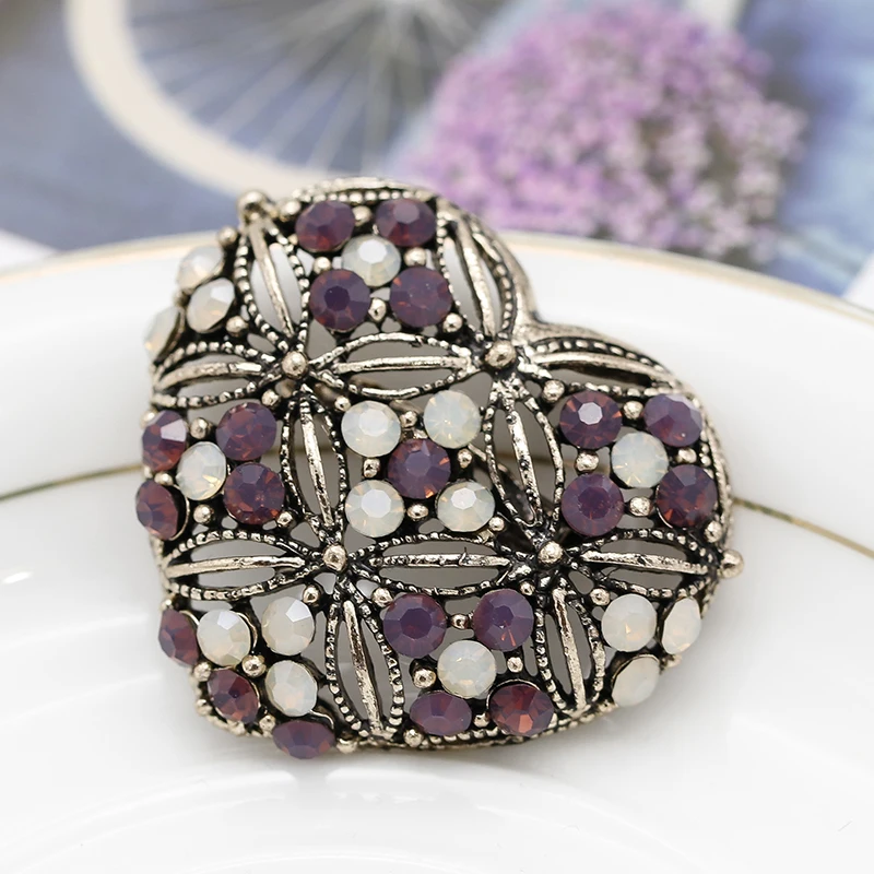 Lifefontier Роскошная красочная фотосессия для женщин Винтажная полый цветок Кристалл Любовь брошь аксессуары 2023