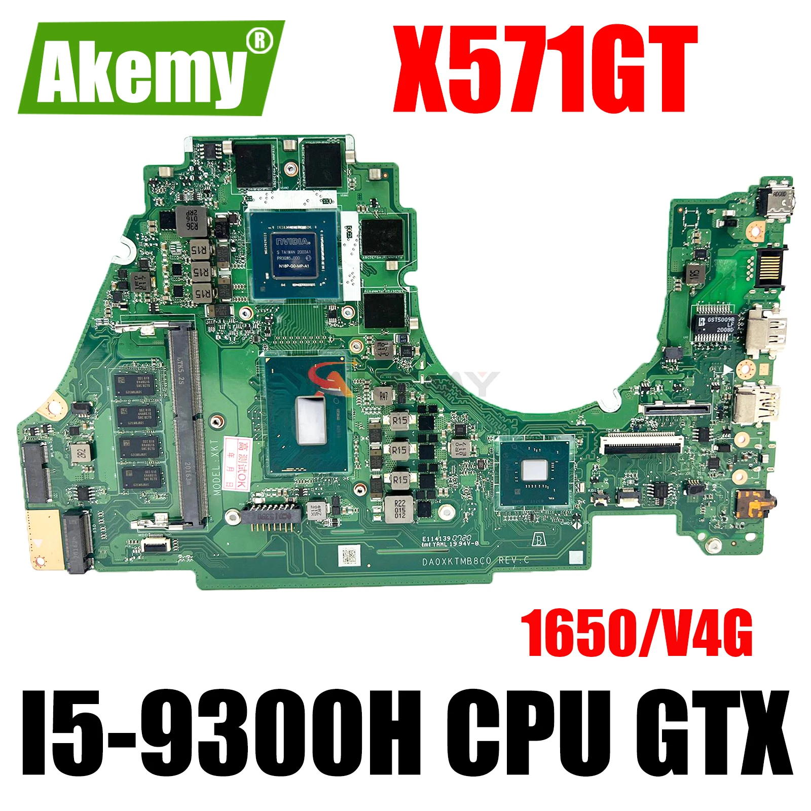 

DA0XKTMB8C0 for ASUS VivoBook X571GT X571GD K571GD VX60G Notebook Motherboard With I5-9300H CPU GTX 1650/V4G 100% Tested