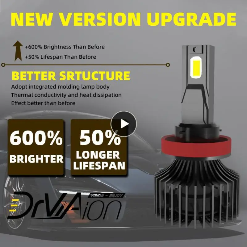 

H7 Portable Automotive Led Headlamp Practical Car Headlight Universal Auto Headlamp Car Accessories 6000k Durable Led Lamp