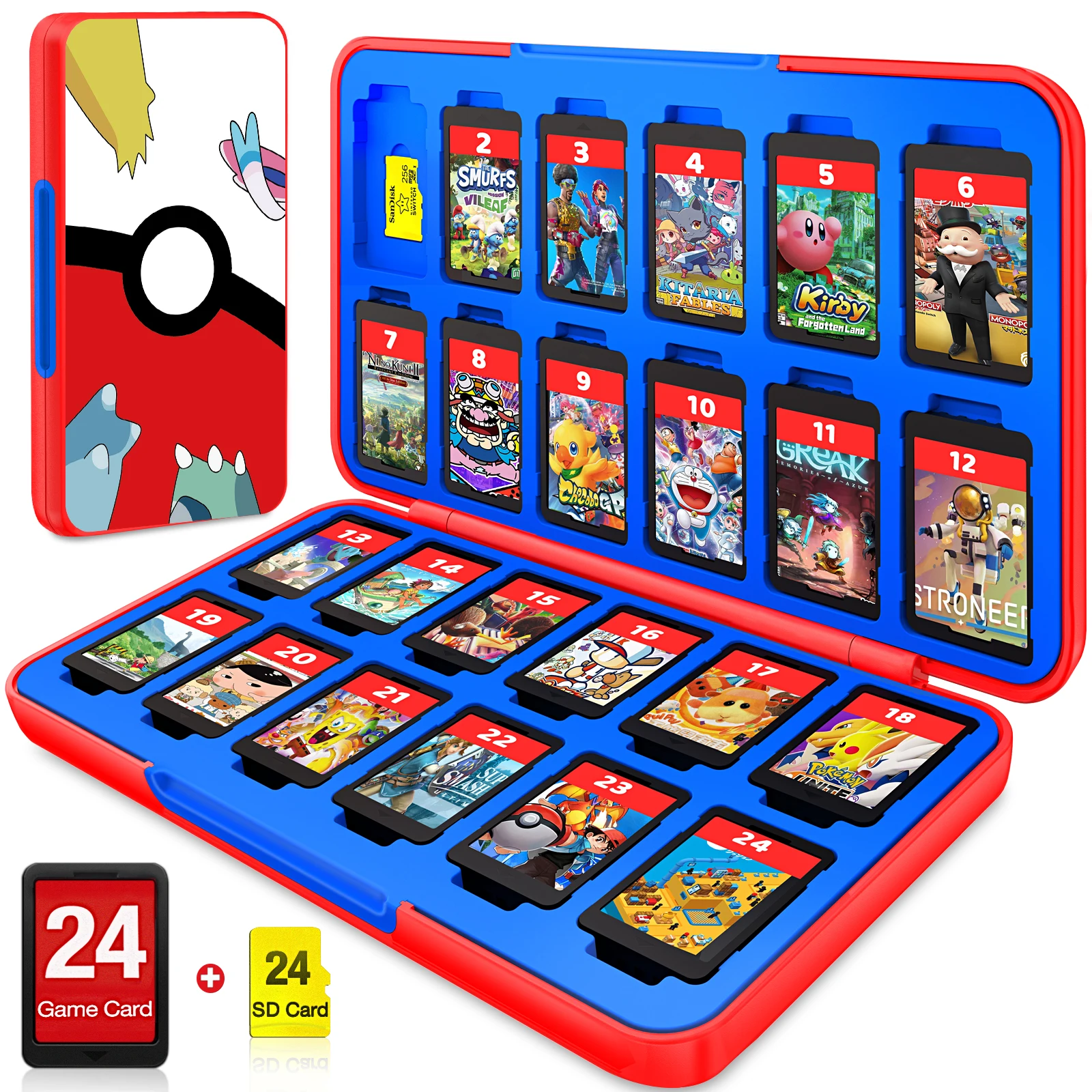 

24 in 1 Game Card Storage Case For Nintendo Switch Accessories Silicone Cover Portable Cards Box For Switch OLED/Switch Lite