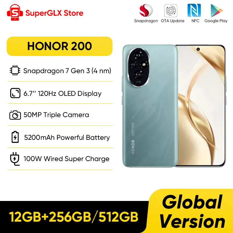 Смартфон HONOR 200, 12/256ГБ, 12/512ГБ, global - В корзинах у всех - бестселлеры