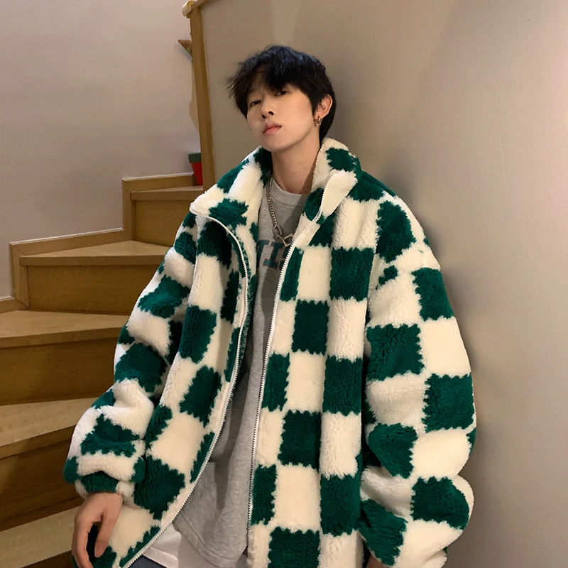 Куртка мужская бархатная с высоким воротником корейский стиль прострочка