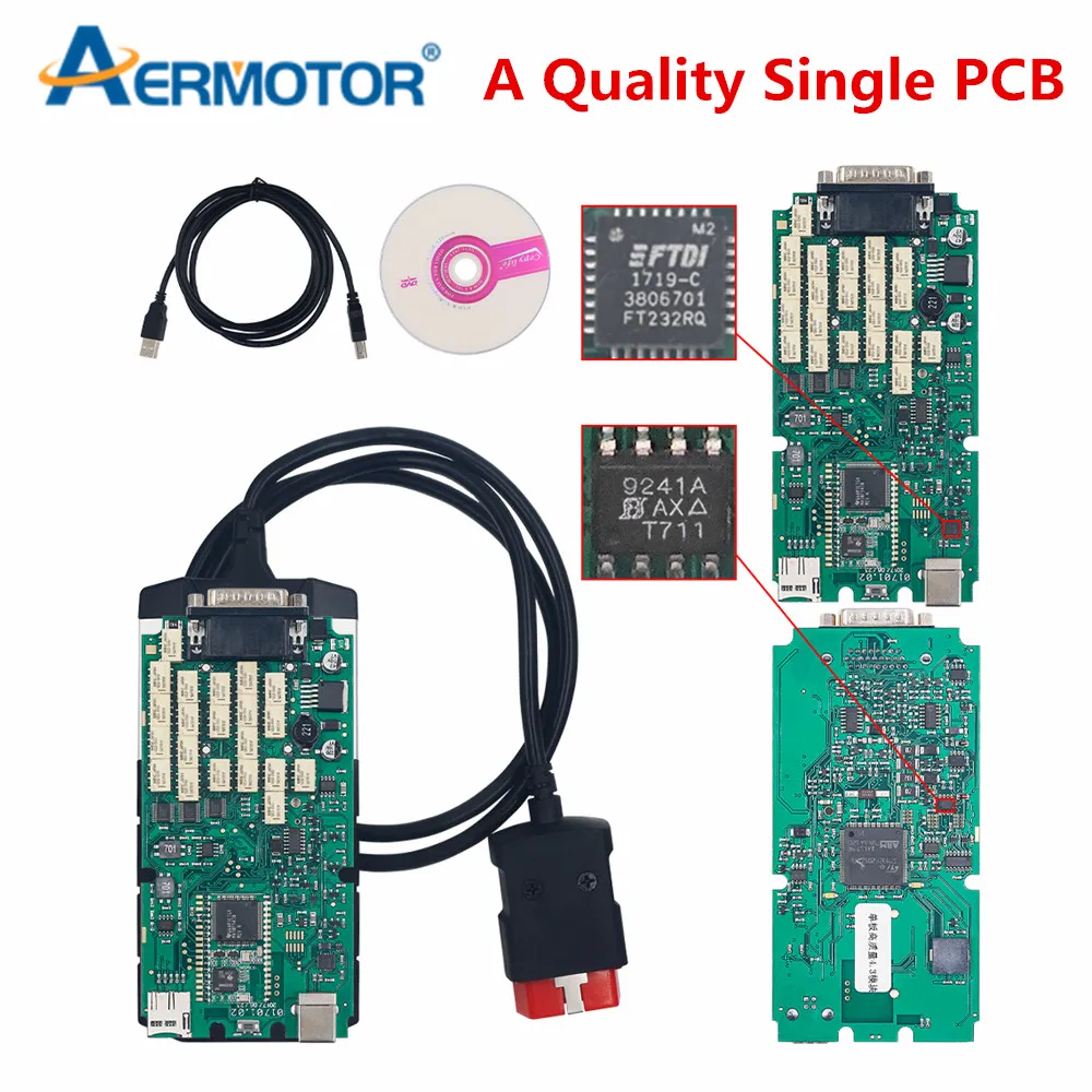 Newly 2021.11 Сингл-плата TCS Multidiag Pro+ Bluetooth 2017.R3 Free Keygen OBD2 Диагностический интерфейс Многоканальный автомобильный сканер.
