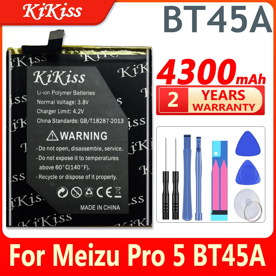 Аккумулятор большой емкости BT45A на 4300 мА · ч для Meizu Meizy Pro 5 Pro5 Meilan Note 2 Note2 M571H M571M M571C, батарея для сотового телефона