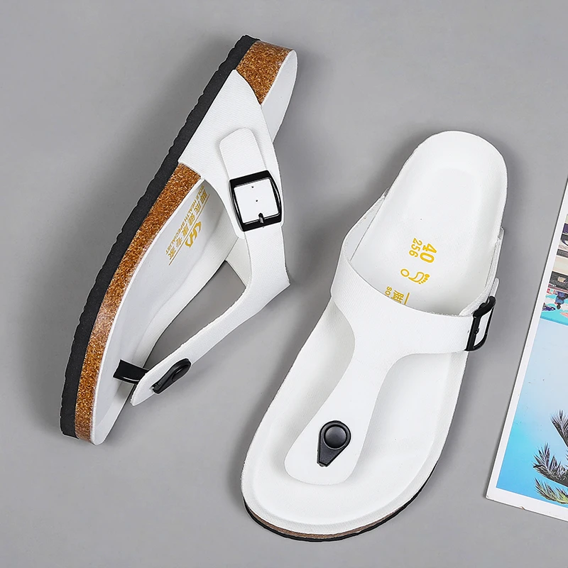 Мужские летние шлепанцы натуральная кожа Повседневная модная Уличная обувь