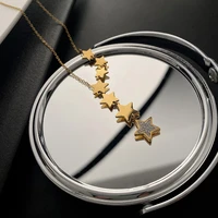 2021 classic design star necklace female gold colour no fade titanium steel clavicle chain elegant metal choker party jewelry