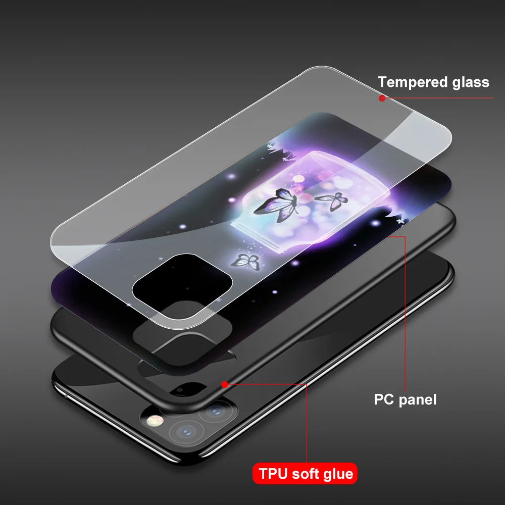 Dream Starry Sky Funda Case for Iphone 13 Pro case for Iphone 13 12 11 XR Pro XS MAX X 7 8 6 6S Plus SE 2020 Tempered Glass Case