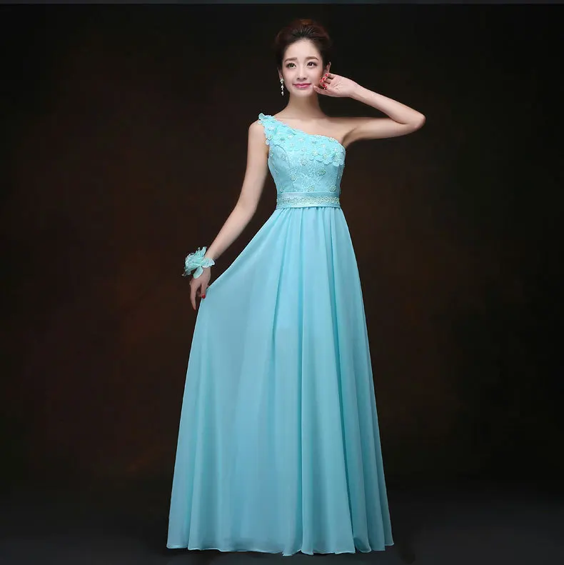 Шифоновое платье-брайдер цвета голубого льда с эффектом отклонения платье для