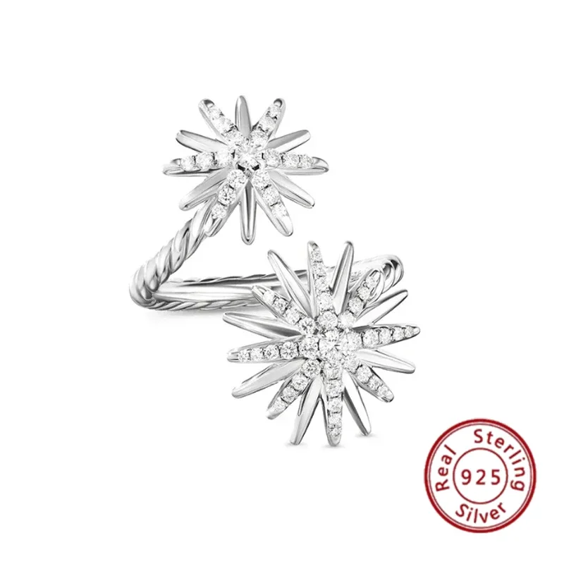 Новинка 2024 Серебро S925 пробы кольцо с драгоценным камнем минималистичный и модный