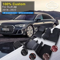 car floor mats for audi a8 d5 4n 20182022 auto 4 seat durable mat anti dirt rug carpet luxury leather car interior accessories
