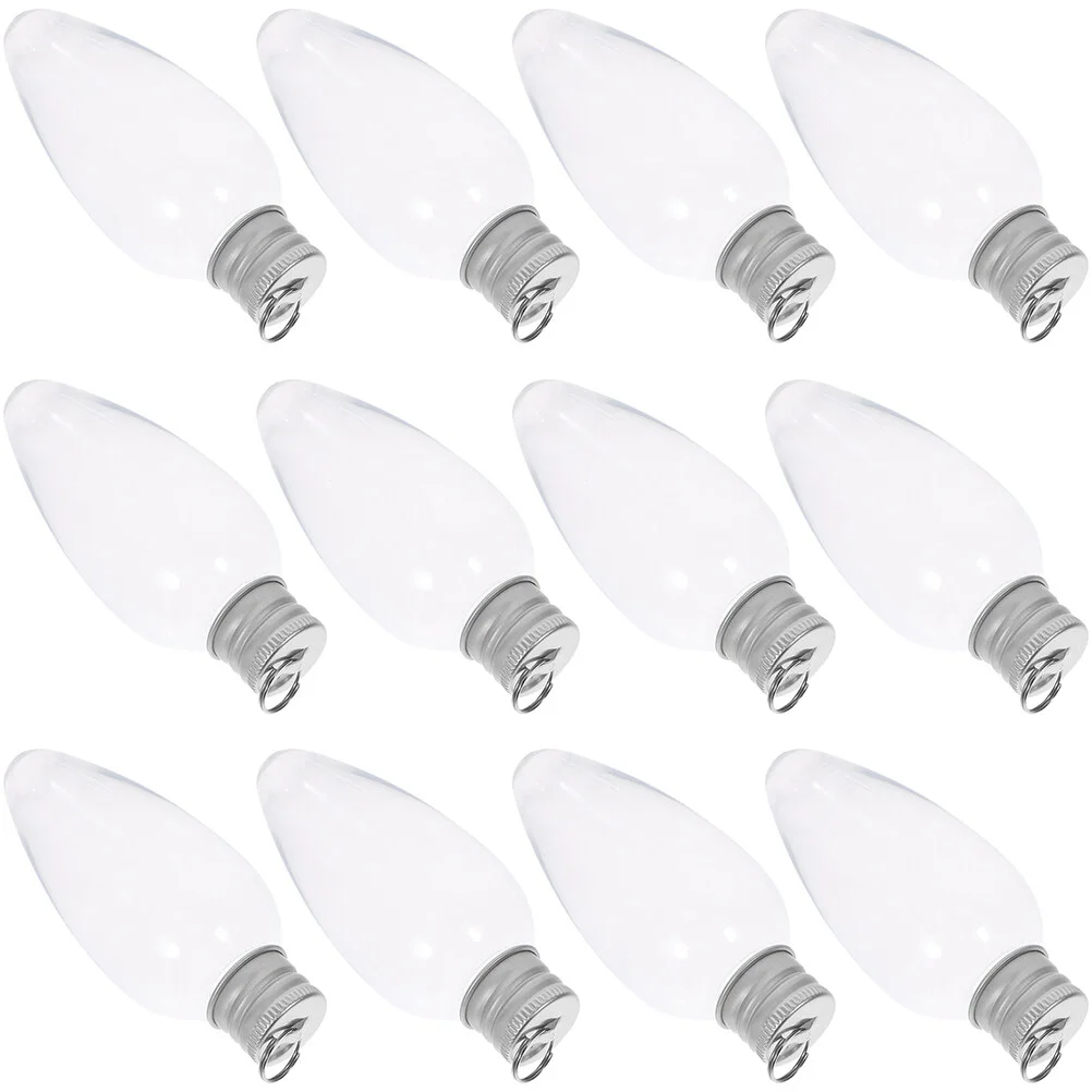 

24 Pcs Pointed Mouth Candy Bottle Decorative Light Bulbs Packaging The Pet Plastic Containers Shaped Banquet Clear