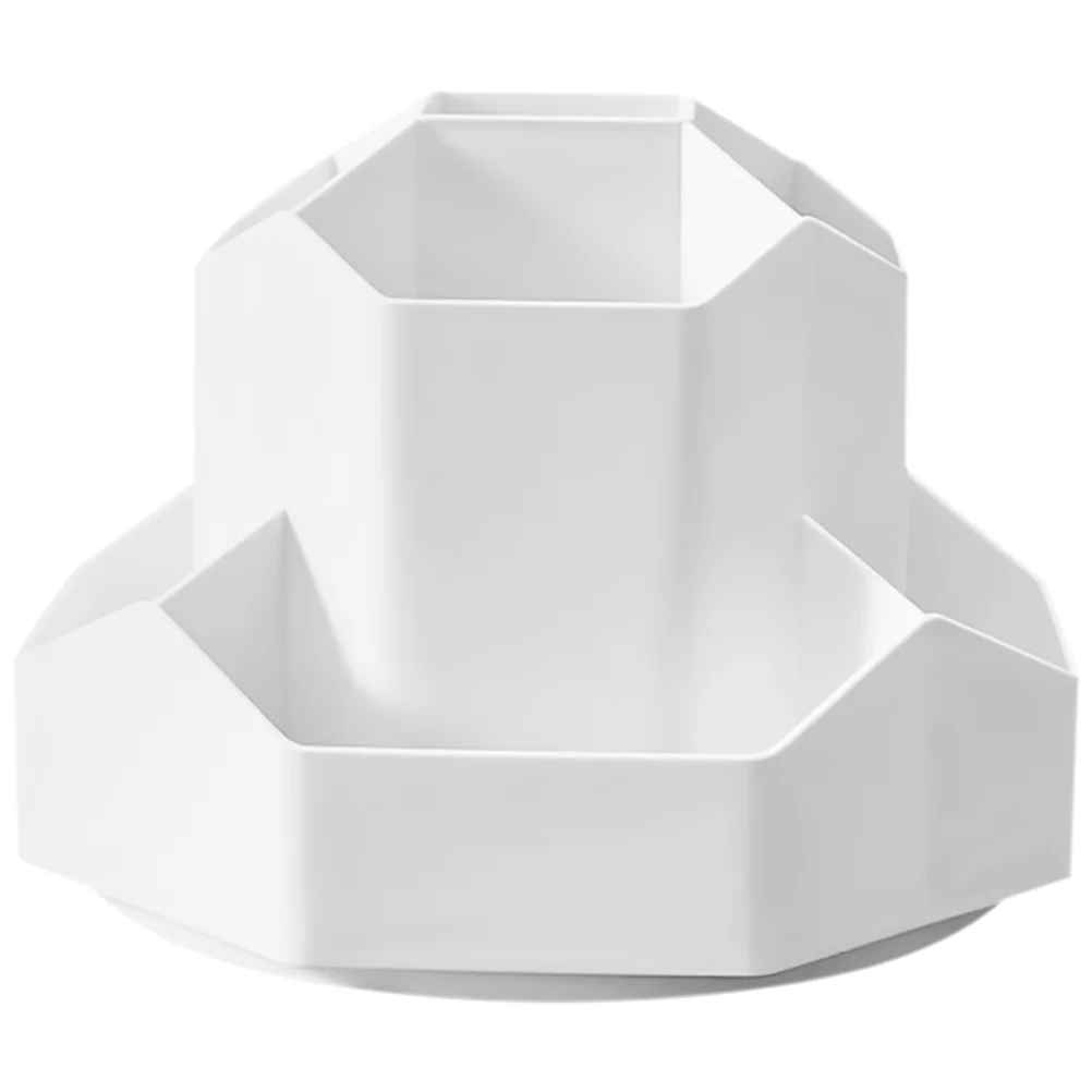 

360° Rotatable Desk Pen Holder Pencil Storage Box Grids Large Capacity Pen Stand Makeup Brushes Bucket Stationery Organizer