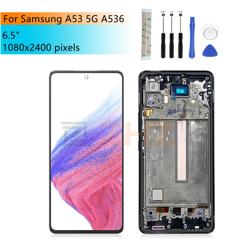 

ЖК-дисплей с сенсорным экраном и дигитайзером в сборе с рамкой для Samsung Galaxy A536, детали для замены и ремонта зеркального экрана 6,5 дюйма