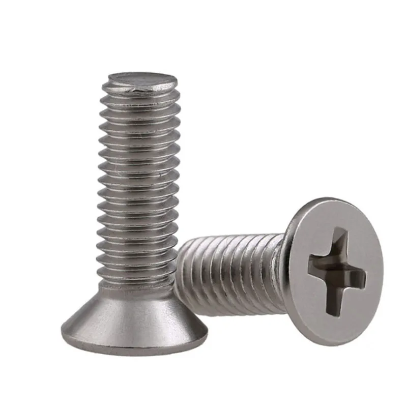 

304 Stainless Steel Cross Countersunk Head Bolt KM GB819 Philips Flat Head Machine Screw M1M1.2M1.4M1.6 50Pcs