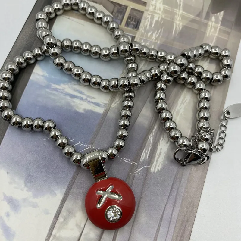 Цепочка с подвеской из нержавеющей стали искусственным жемчугом