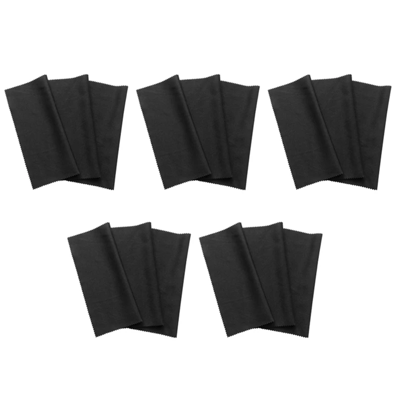 

15X Microfiber Cleaning Cloth 20X19cm, Black Cleaning Cloths, Touchscreen, Smartphone Display, Glasses, Laptop
