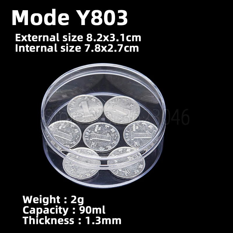 

10 pieces Y803 Round Plastic Case Parts Accessory Organize Storage Screw Sample Transparent Box 7.8x2.7cm