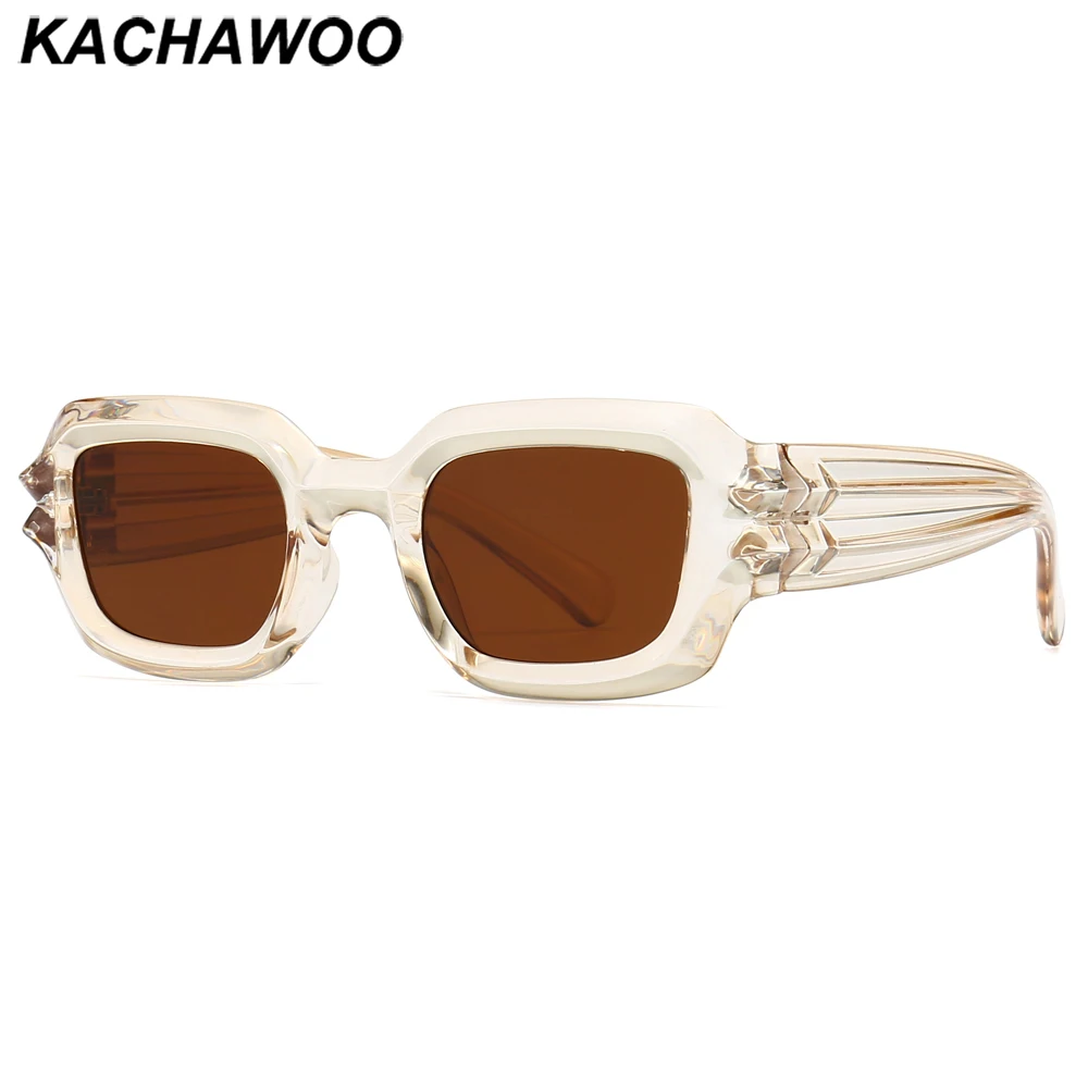

Kachawoo square sunglasses for men uv400 European style women sun glasses brown yellow green Summer shades 2023 hot selling