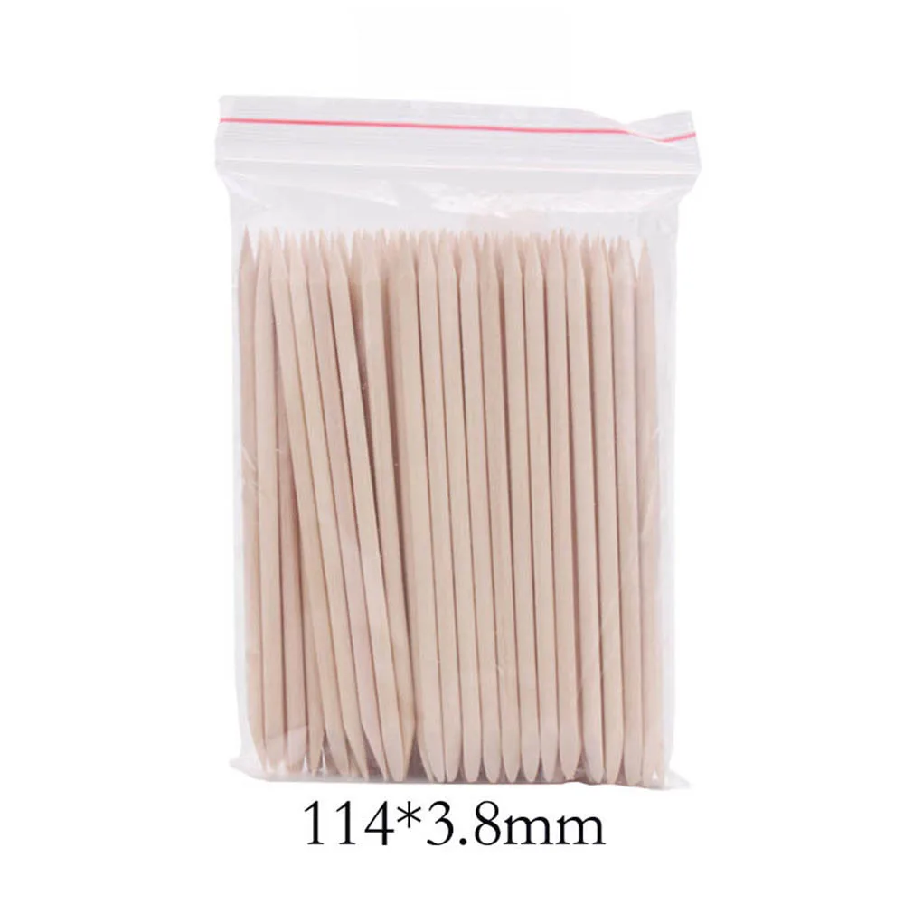 

100 PC Orange Wood Nail Sticks Double Sided Multi Functional Cuticle Pusher Remover Manicure Pedicure Tool for Manicure Pedicure