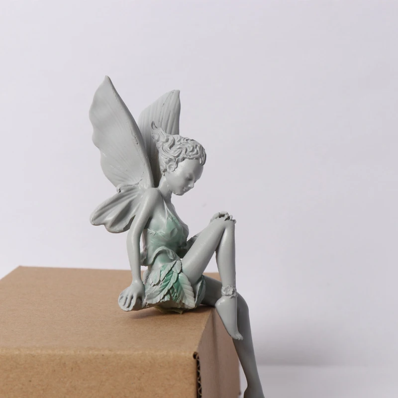

Flower Fairy Angel Sculpture Garden Ornaments Miniatures Tudor Turek Sitting Statue Resin Landscaping Figurines Home Crafts 2022