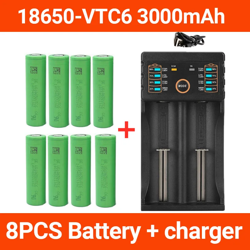 2022 New original 3.7 V 3000 MAH 18650 battery for us18650 Sony VTC6 30A toys tools flashlight battery+USB Charger |