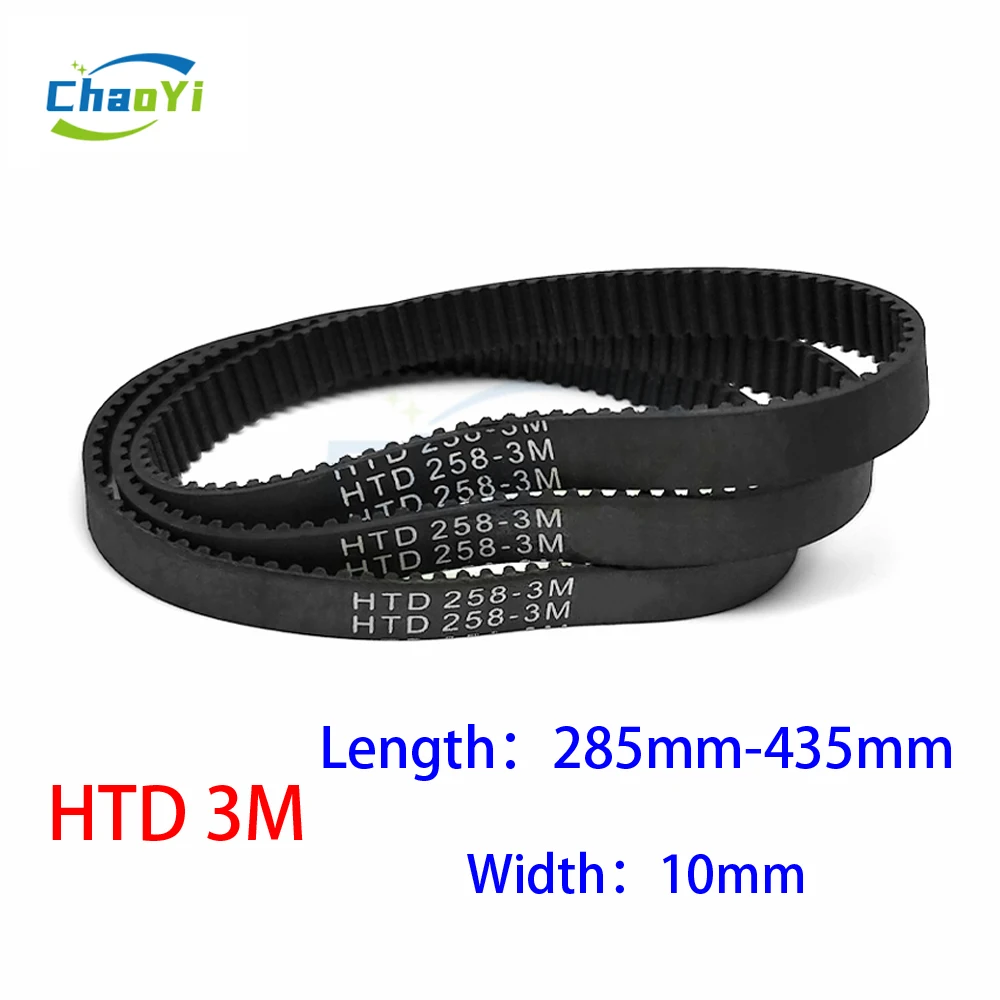 

Резиновый приводной ремень HTD 3M черный 10 мм 285-435 мм