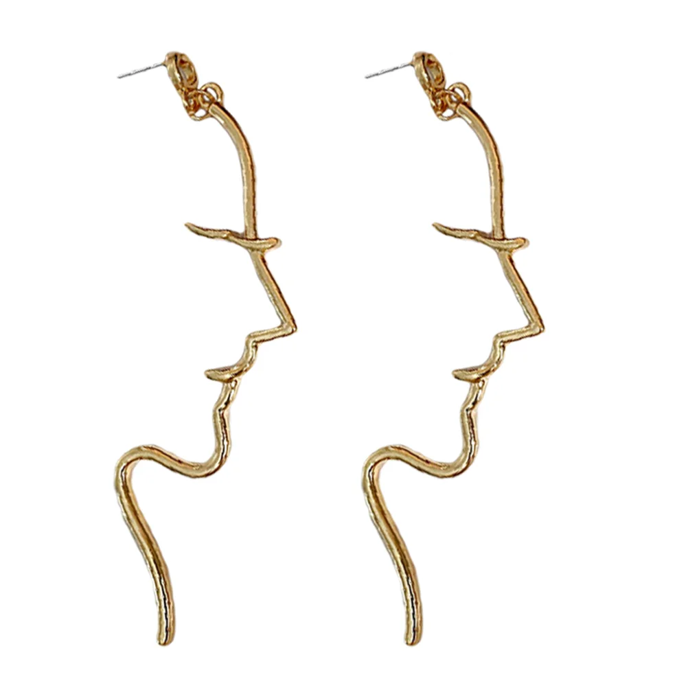 

Earringswomen Face Dangle Girls Ear Abstract Jewelry Teen Trendy Dropdecor Alloy Womens Fashionable Lady Geometric Design Human