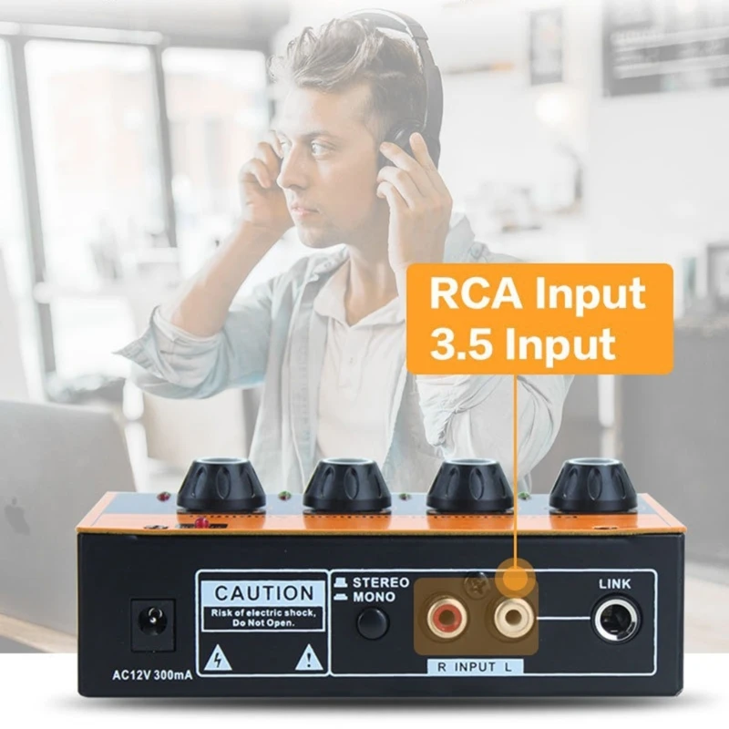 4-канальный профессиональный усилитель для наушников студийных и сценических