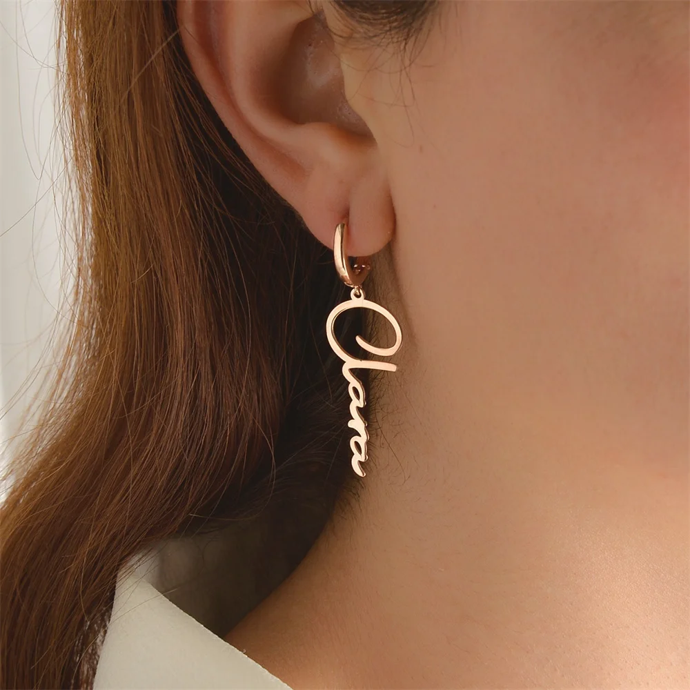

Custom Name Earrings For Women Stainless Steel Initial Letter Stud Personalized Customize Tassel Earrings Charm Jewelry Gifts