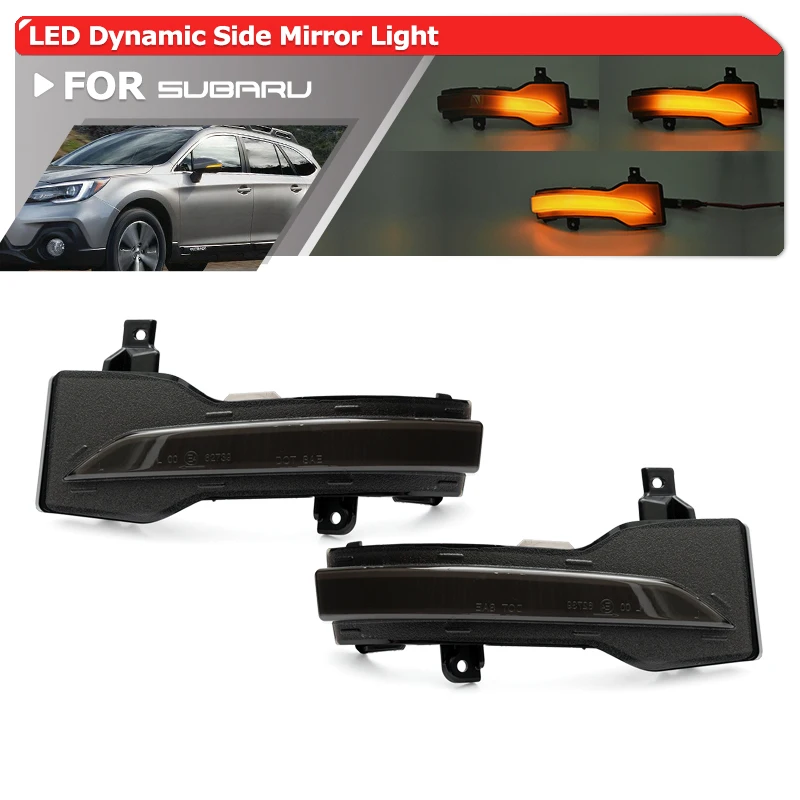 

Копченые динамические светодиодные боковые зеркала заднего вида поворотники для Subaru Forester Legacy Impreza XV Outback Ascent Crosstrek автоматический сигнал поворота