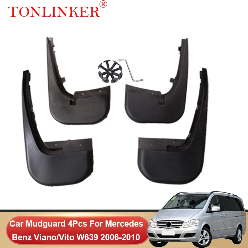 

TONLINKER Car Mudguard For Mercedes Benz Viano/Vito W639 2006 2007 2008 2009 2010-2015 Mudguards Splash Guards Fender Mudflaps