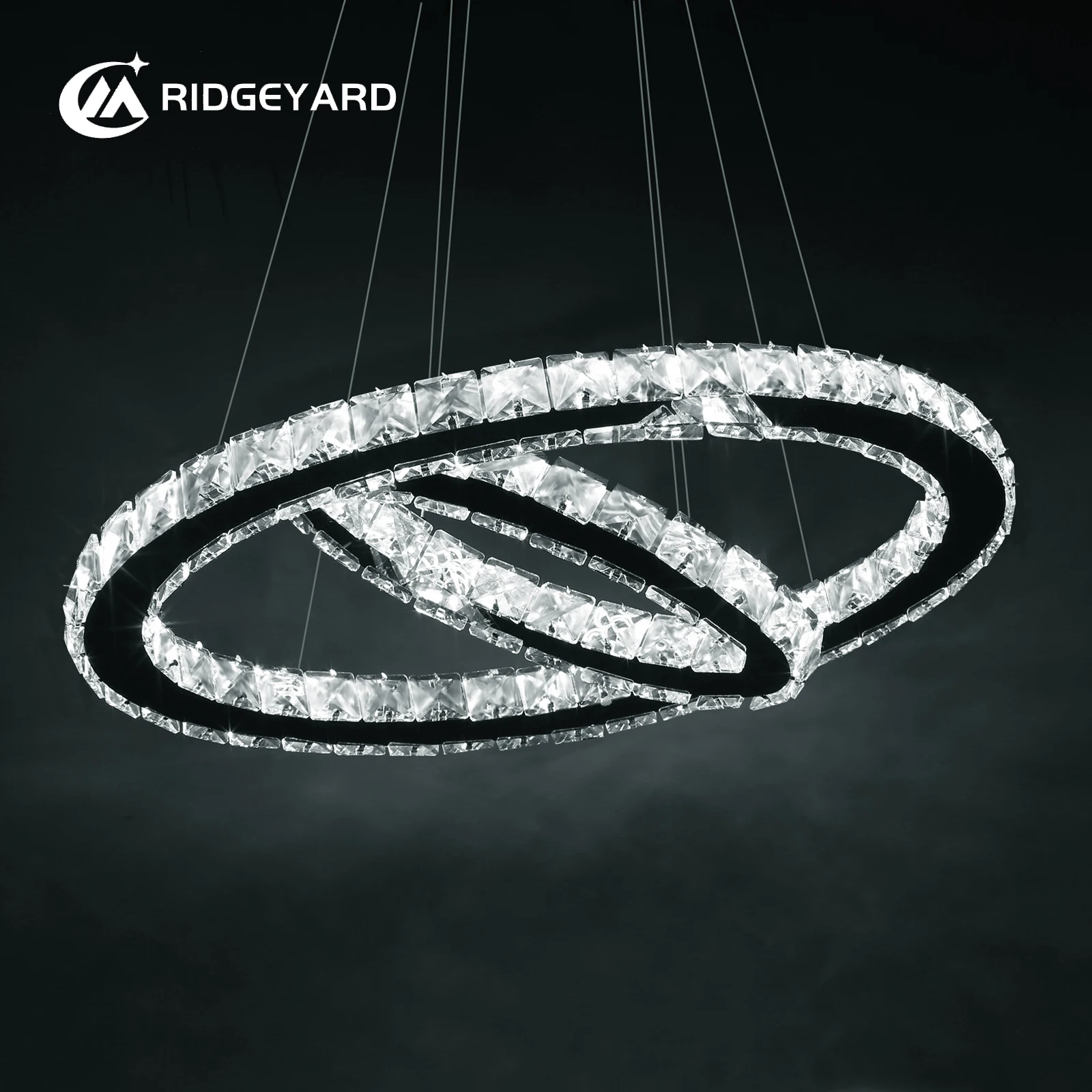 

Ridgeyard Luxury Rings Crystal Chandelier Dimmable Led Mordern Pendant Light Hanging Lighting Suspension Luminaire Lustr