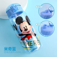 disney double cover waterbottle with straw direct drinking bottle of water for kids disney concealed handle marvel water bottle