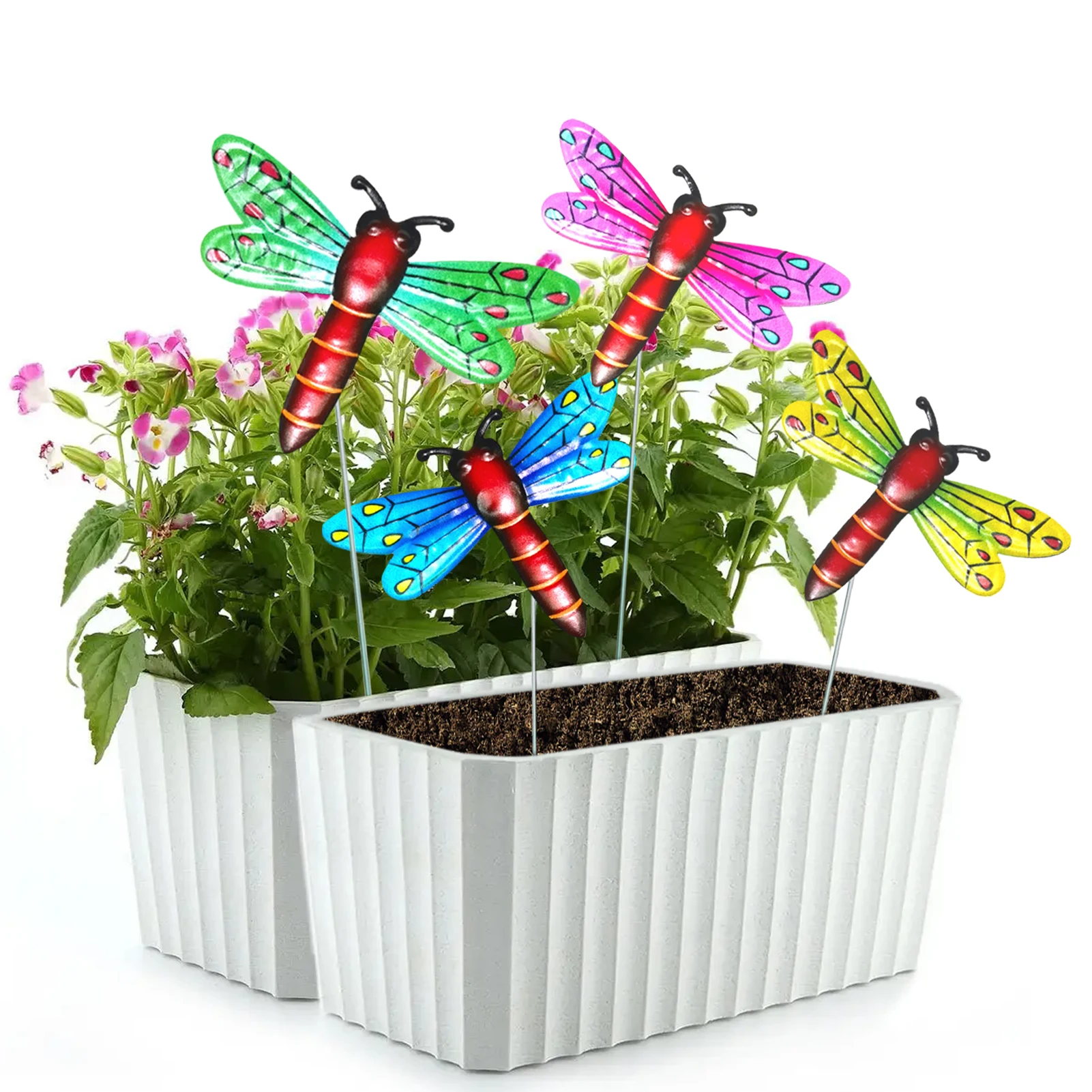 

4 шт., разноцветные садовые горшки для сада