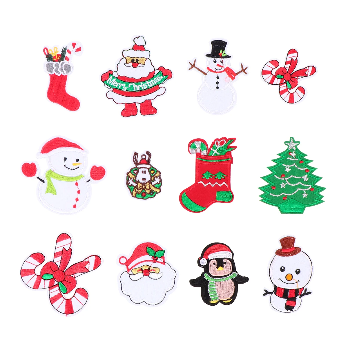 

Christmason Appliques Iron Appliquepatch Embroidered Stockings Decals Clothes Snowflake Stickers Craft Sew Sewing