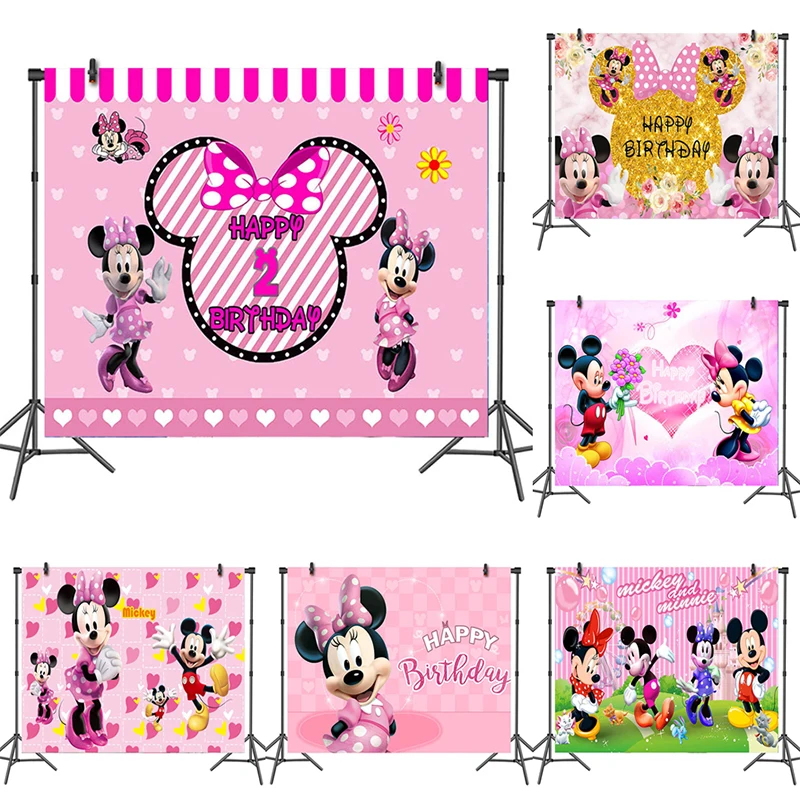 Виниловый фон для детской фотосъемки с изображением мультяшных героев Диснея