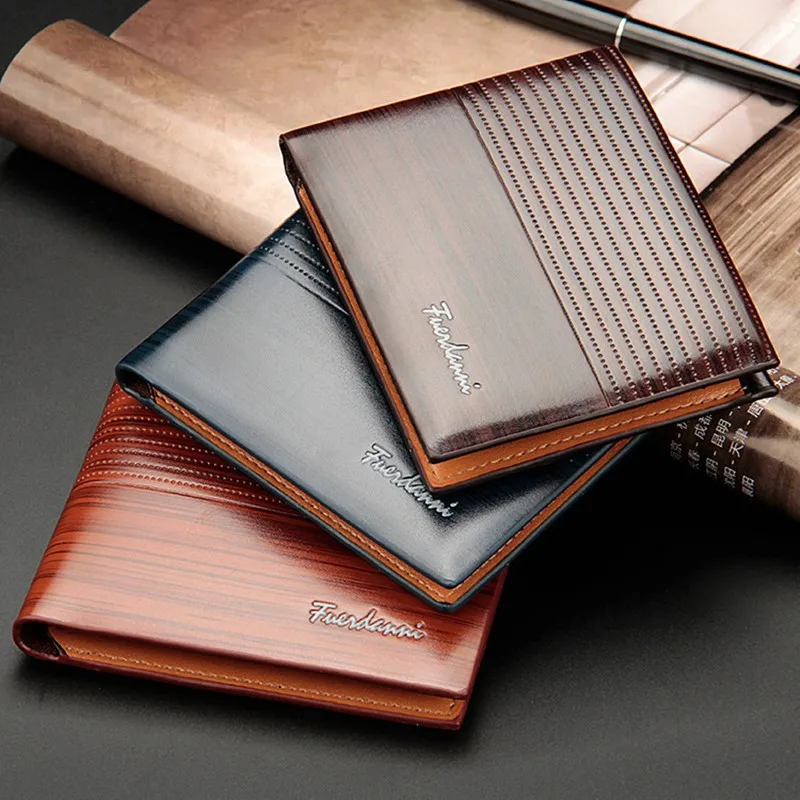 

2021 men Business Wallet PU leather solid thin wallet double short Credit Card Cardholder Coin classic Wallet cartera para mujer